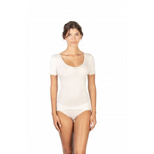 Load image into Gallery viewer, EGi Luxury Wool Silk Women's T-Shirt. Proudly Made in Italy (1495)