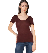 Load image into Gallery viewer, EGi Luxury Wool Silk Women's T-Shirt. Proudly Made in Italy (1495)
