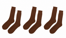 Load image into Gallery viewer, tittimitti® Men’s 100% Organic Cotton Boot Socks 3-Pack Thick Warm Winter Crew Socks (Made in Italy)