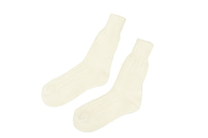 white Alpaca-Wool  Men's Socks Made in Ita