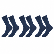 Laden Sie das Bild in den Galerie-Viewer, tittimitti® 75% Extra-Fine Merino Wool &amp; 25% Silk Men's Socks. 3 Pairs. Made in Italy.