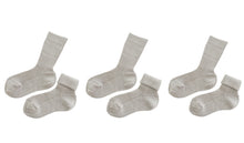 Load image into Gallery viewer, tittimitti® 100% Organic Cotton Kid&#39;s Socks (3-Pack) – Made in Italy, Unisex, Soft &amp; Breathable for Boys &amp; Girls.