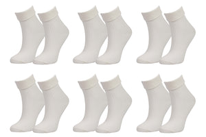 98% Organic Cotton Luxury Women's Socks 6-Pack.