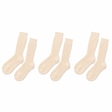 Load image into Gallery viewer, tittimitti® Men’s 100% Organic Cotton Boot Socks 3-Pack Thick Warm Winter Crew Socks (Made in Italy)