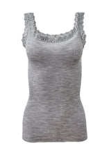 Load image into Gallery viewer, EGI Luxury Wool Silk Camisole with Macramé Lace Trim. Proudly Made in Italy.