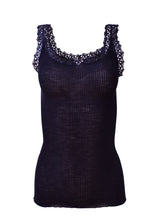 Load image into Gallery viewer, EGI Luxury Wool Silk Camisole with Macramé Lace Trim. Proudly Made in Italy.