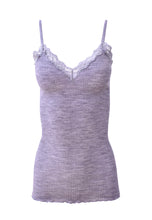 Load image into Gallery viewer, EGI Luxury Wool Silk Camisole Spaghetti Straps with Lace Trim. Proudly Made in Italy.