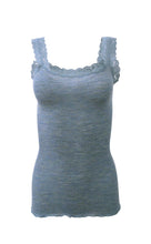 Load image into Gallery viewer, EGi Luxury Wool Silk Lace Trim Tank Top. Proudly Made in Italy.
