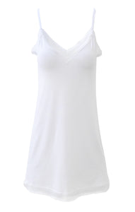 EGI Luxury Viscose Women's Lace-Trimmed Full Slips Chemise. Proudly Made in Italy.