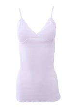 Load image into Gallery viewer, EGI Luxury 100%&quot;Filo di Scozia Cotton Women&#39;s Camisole Tank with Lace Trim. Proudly Made in Italy.(2107)