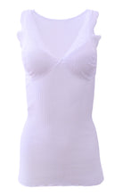 Load image into Gallery viewer, EGI Luxury 100%&quot;Filo di Scozia Cotton Women&#39;s Camisole Tank with Lace Trim. Proudly Made in Italy.