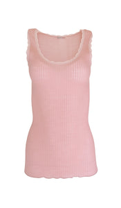 EGI Exclusive Women's Merino Wool Blend Lace-Trimmed Tank Top. Proudly Made in Italy.