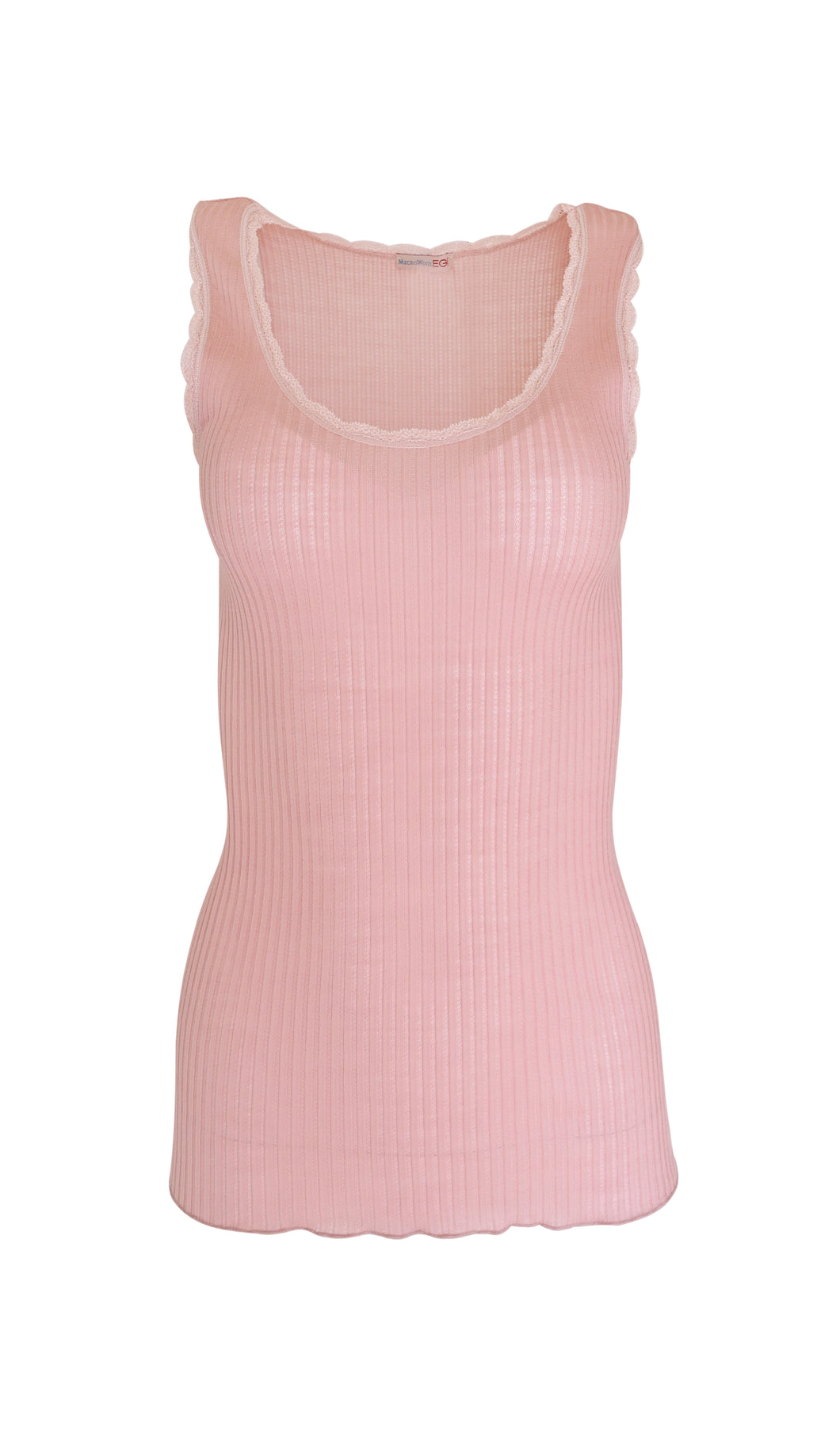 EGI Exclusive Women's Merino Wool Blend Lace-Trimmed Tank Top. Proudly Made in Italy (309)