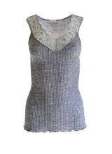 Load image into Gallery viewer, EGI Exclusive Collections Women&#39;s Merino Wool Blend Lace-Trimmed Tank Top. Proudly Made in Italy.