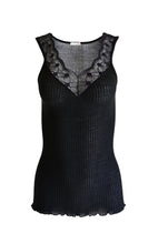 Load image into Gallery viewer, EGI Exclusive Collections Women&#39;s Merino Wool Blend Lace-Trimmed Tank Top. Proudly Made in Italy.