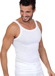 MaRe Luxury Italian Underwear 100% Mako Cotton Men's Sleeveless Shirt Muscle Tank Top. Proudly Made in Italy.