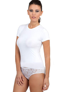Camiseta de mujer EGI Luxury Modal. Orgullosamente fabricada en Italia (cuello redondo).