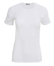 Load image into Gallery viewer, Short-sleeve T-shirt with a round neckline. Color: white.