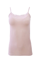 Load image into Gallery viewer, EGI Luxury Modal Women&#39;s Lace-Trimmed Tank Top. Proudly Made in Italy.(1120)