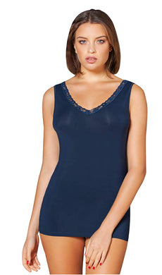 EGI Luxury Modal Women's Lace-Trimmed Camisole. Proudly Made in Italy.(1121)