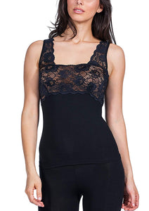 EGI Luxury Modal Women's Lace-Trimmed Tank Top. Proudly Made in Italy.