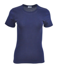 Load image into Gallery viewer, Short-sleeve T-shirt with a round neckline. Color: navy.