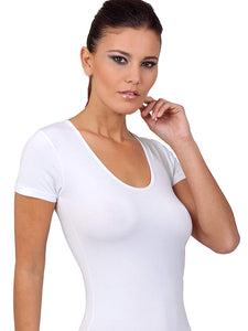 EGI Luxury Modal Women's T-Shirt. Proudly Made in Italy ( Deep Crew Neck).