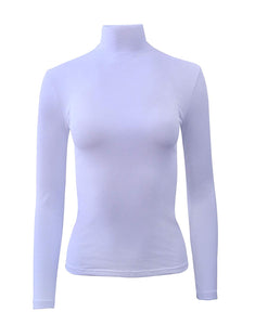 BASIC COTTON Free Spirit Premium Quality Cotton Women's Turtleneck Long-Sleeved T-Shirt.
