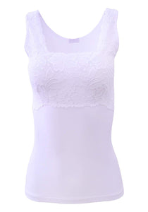 EGI Luxury Modal Women's Lace-Trimmed Tank Top. Proudly Made in Italy.