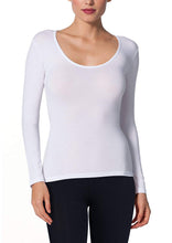 Load image into Gallery viewer, EGI Luxury Modal Women&#39;s Long Sleeved T-Shirt. Proudly Made in Italy (Deep Crew Neck).