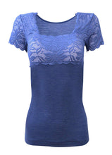 Load image into Gallery viewer, Mare Luxury Merino Wool Blend Women&#39;s Top with Lace. Proudly Made in Italy.