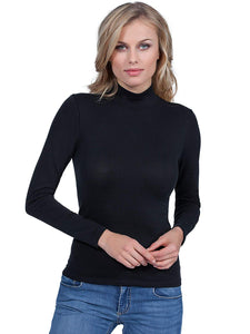 BASIC COTTON Free Spirit プレミアム品質コットン レディース タートルネック 長袖 T シャツ。