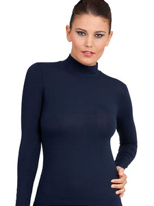 EGI Luxury Modal Women's Long Sleeved Turtleneck Top. Proudly Made in Italy.