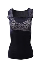 Load image into Gallery viewer, Mare Luxury 100% Mako Cotton Women&#39;s Lace-Trimmed Tank Top. Proudly Made in Italy.