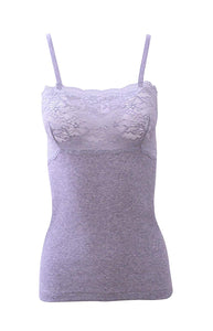 Mare Luxury 100% Mako Cotton Women's Lace-Trimmed Camisole. Proudly Made in Italy.