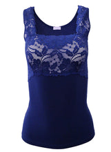 Load image into Gallery viewer, EGI Luxury Modal Women&#39;s Lace-Trimmed Tank Top. Proudly Made in Italy.