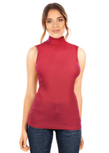 Load image into Gallery viewer, EGI Exclusive Collections Merino Wool Blend Mock Neck Sleeveless Top. Proudly Made in Italy.