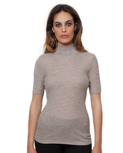 Load image into Gallery viewer, EGI Exclusive Merino Wool Blend Top with Short Sleeves. Proudly Made in Italy.