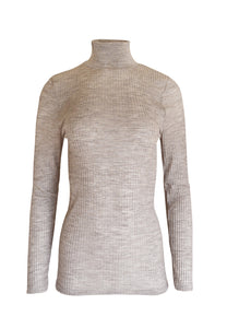 EGI Exclusive Collections Merino Wool Blend Mock Neck Top with Long Sleeves. Proudly Made in Italy.