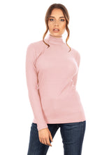 Load image into Gallery viewer, EGI Exclusive Collections Merino Wool Blend Mock Neck Top with Long Sleeves. Proudly Made in Italy.