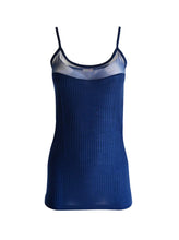 Load image into Gallery viewer, EGI Exclusive Collections Merino Wool Blend Sleeveless Cami with Tulle Trim. Proudly Made in Italy.