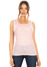 Load image into Gallery viewer, EGI Exclusive Collections Merino Wool Blend Tank Top with Tulle Trim. Proudly Made in Italy.