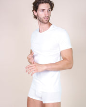 Load image into Gallery viewer, BASIC COTTON Free Spirit Premium Quality Cotton Men&#39;s V - Neck T-Shirt Proudly Made in Italy