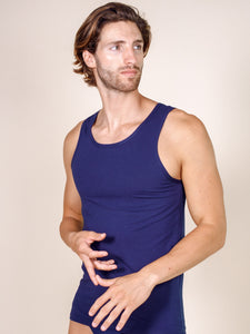 BASIC COTTON Free Spirit Premium Quality Cotton Men's Muscle Tank Top. Proudly Made in Italy.