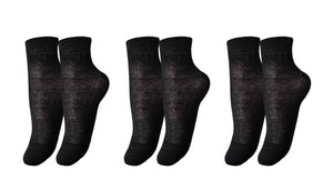 tittimitti® 100% Organic Mercerized Cotton "Filo di Scozia" Women's Socks.  3-Pack. Made in Italy.