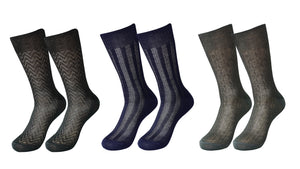 tittimitti® 100% Mercerized "Filo di Scozia" Cotton Men's Dress & Trouser Socks. 3-Pack. Made in Italy